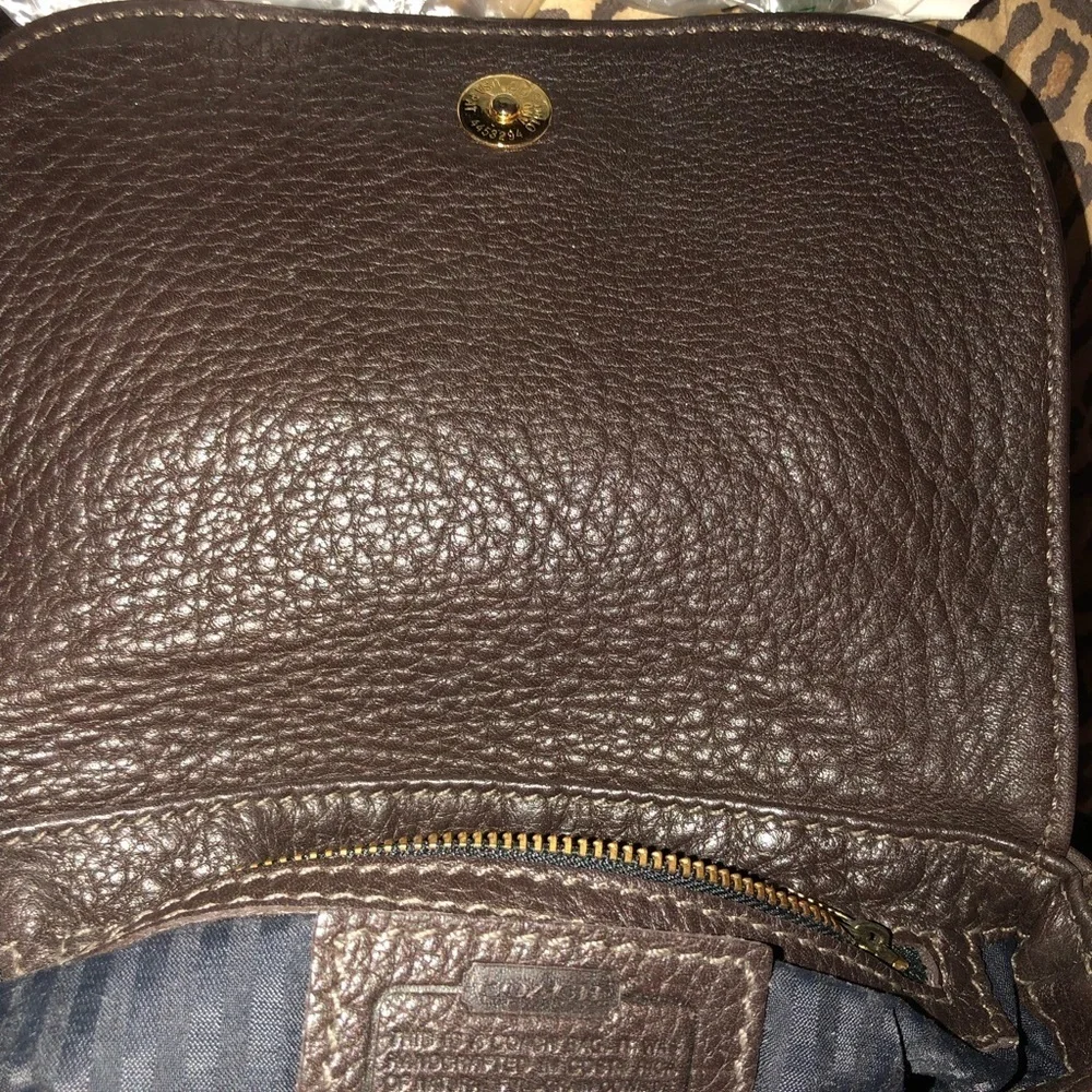 Coach brown leather crossbody authentic pebbled leather adjust cross body strap